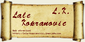 Lale Kopranović vizit kartica